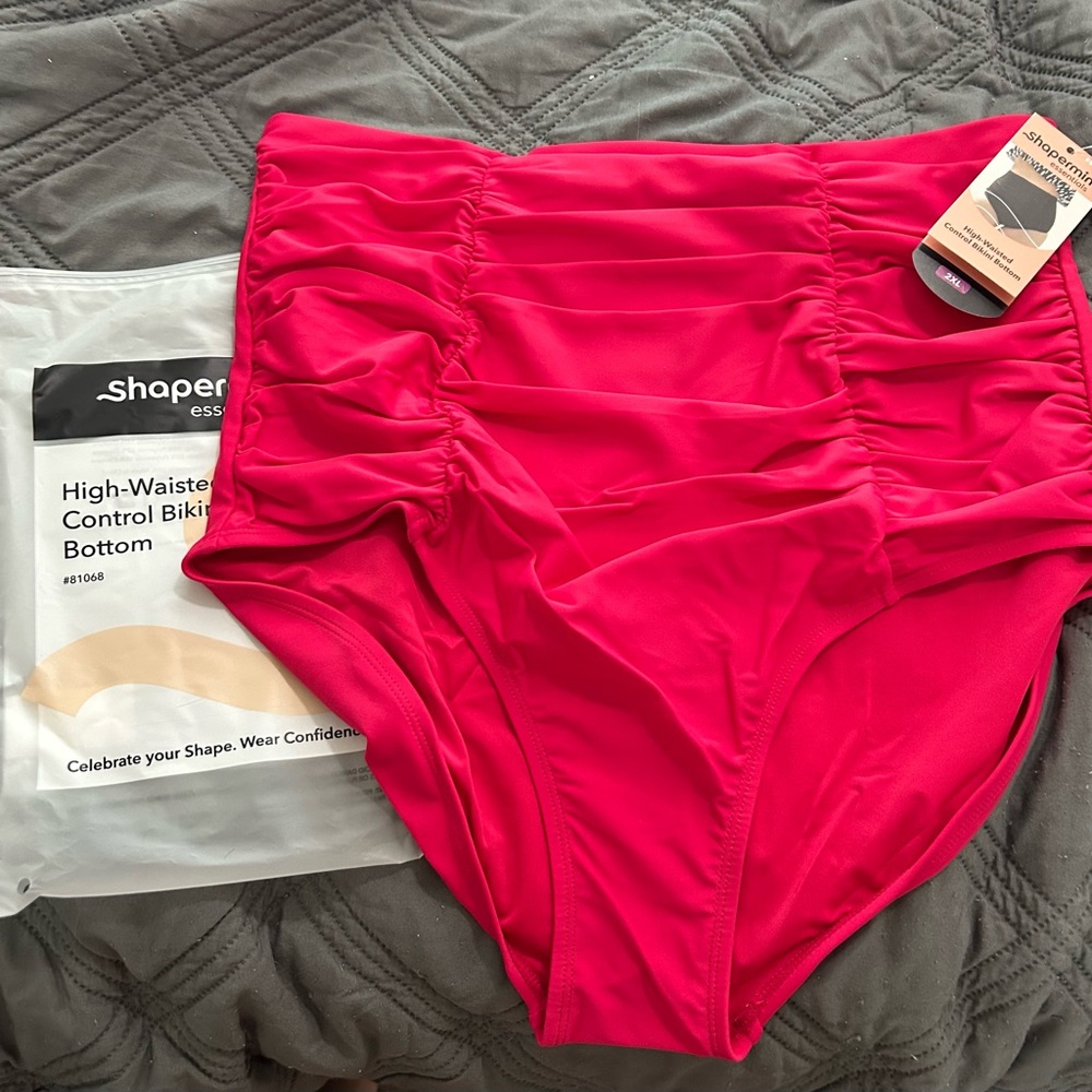 Shapermint High-Waisted Bikini Bottom - Bright Pink